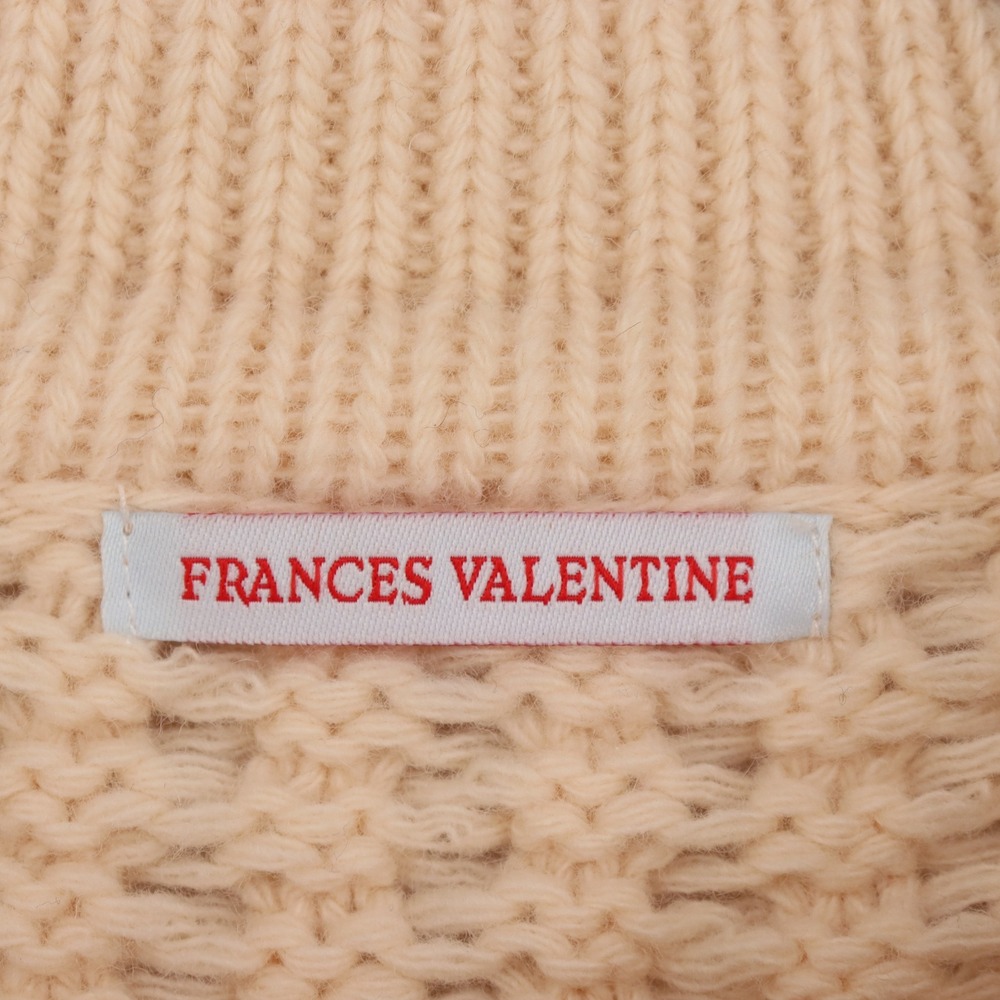 Frances Valentine Women's Lambswool Fisherman Cardigan Sweater Size M Cream - Picture 5 of 7